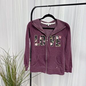 Victoria's Secret Maroon Zip-Up Hoodie